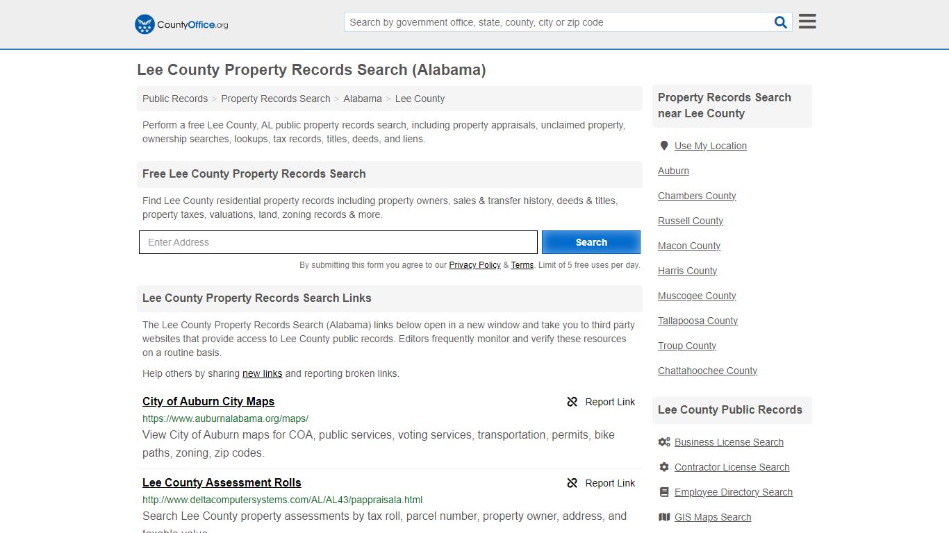 Lee County Property Records Search (Alabama) - County Office