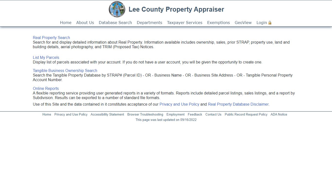 Real Property Query - Lee County